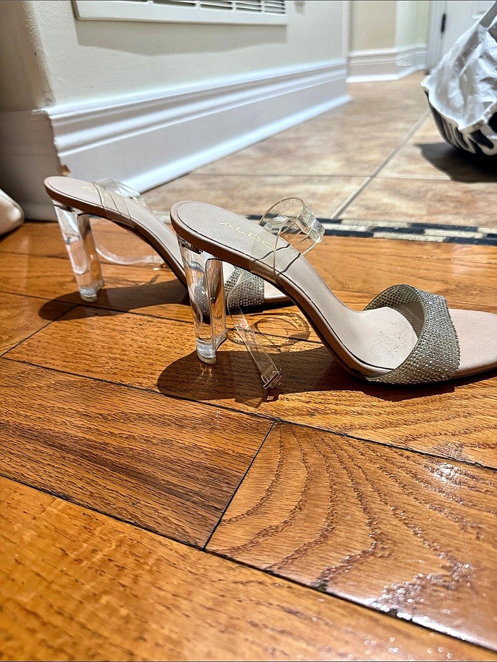 ALDO Silver Clear Strap High Heels